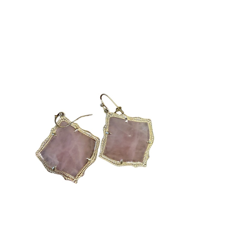 Kendra Scott Pink and Gold Drop Earrings